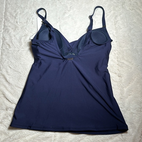Calvin Klein Women's Standard Tankini Swimsuit Tummy Control Navy Blue size XS - Picture 3 of 16